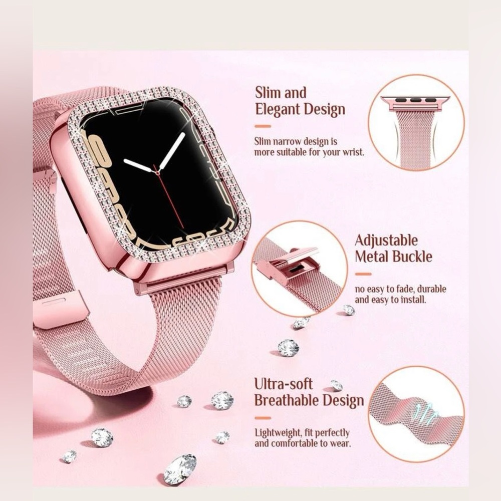 Rhinestone Case With Magnetic Watchband For Apple Watch - Picture 6 of 6
